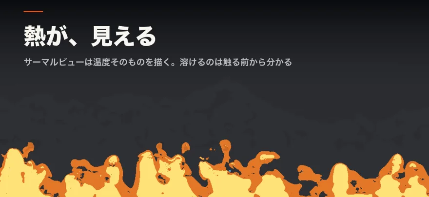 温度そのものを色で描くサーマルビューの画面